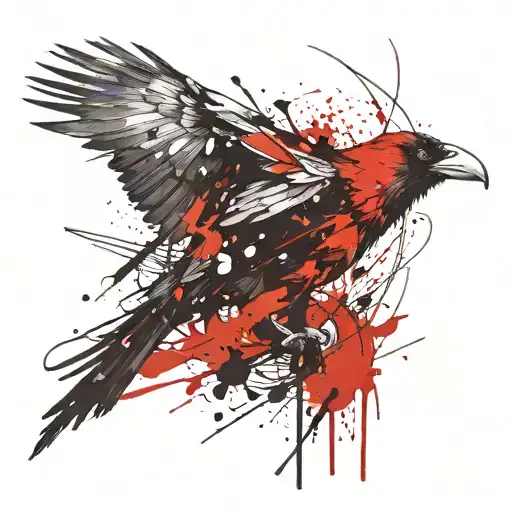 crow and molotov tattoo design idea