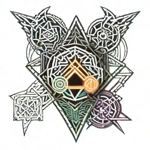 Three valkeries Eir, Sif & Freyja tattoo design idea