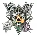 Three valkeries Eir, Sif & Freyja tattoo design idea