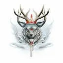 god of hunting with antler crown tattoo design idea