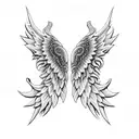 bone wings back tattoo tattoo design idea