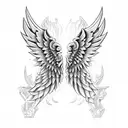 bone wings back tattoo tattoo design idea