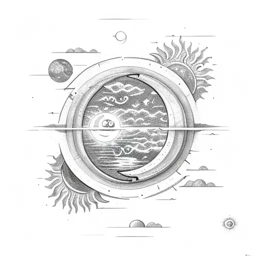 Sun and Moon tattoo design idea