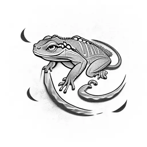 Little Semender or lizzard max 3 centimeters, simple but beautiful, not scary rather cute tattoo design idea