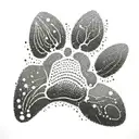 cat paw print tattoo design idea