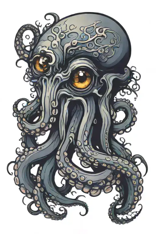 aggressive Octopus tentacles tattoo design idea