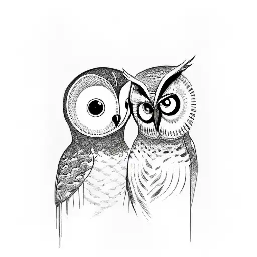 owl family tattoo design idea