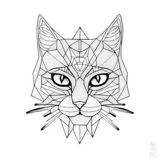 space cat tattoo design idea