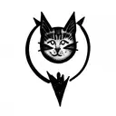 space cat tattoo design idea