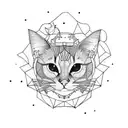 space cat tattoo design idea
