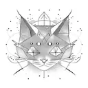 space cat tattoo design idea