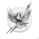 Mockingjay and Afghanistan tattoo design idea