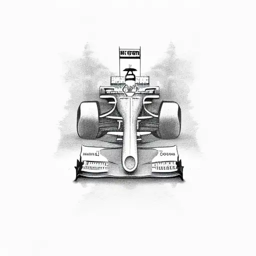 simple f1 car  tattoo design idea