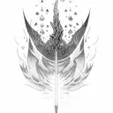 vertical broken sword with flames in the tip  tattoo design idea