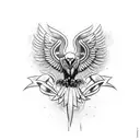 Harley davidson engine with an eagle grabbing it tattoo design idea