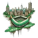 new york jets stadium with new york skyline tattoo design idea