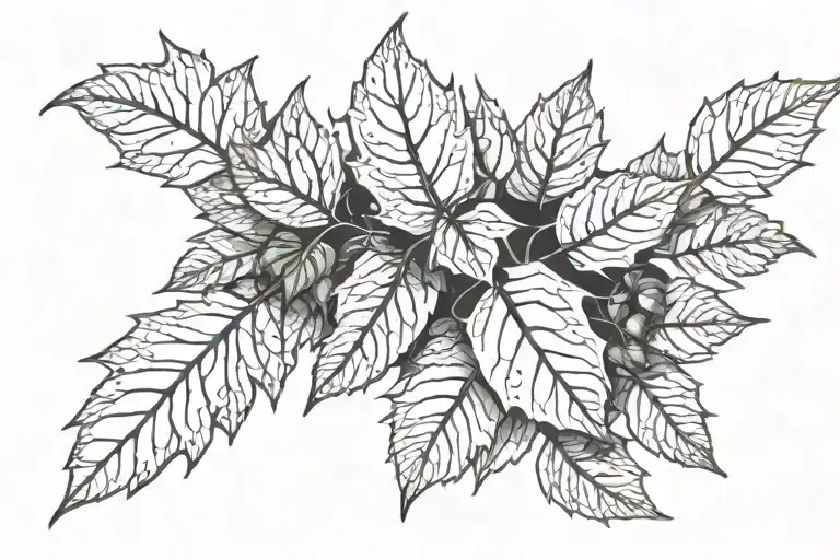 leaves and ivy for ankle tattoo design idea