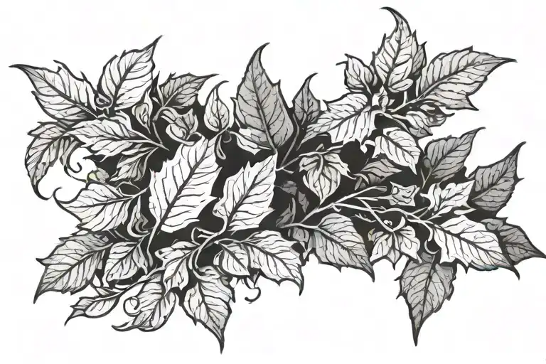 leaves and ivy for ankle tattoo design idea