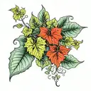 leaves and ivy  tattoo design idea