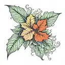 leaves and ivy  tattoo design idea