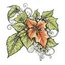 leaves and ivy  tattoo design idea