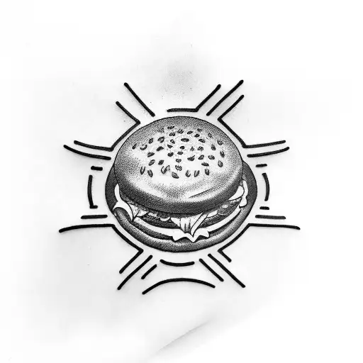 A film strip forming the shape of a hamburger tattoo design idea