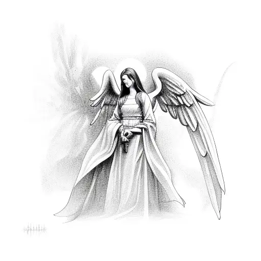 biblically accurate angel tattoo design idea