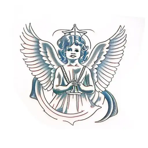 biblically accurate angel tattoo design idea