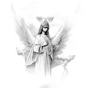 biblical angel tattoo design idea