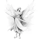 biblical angel tattoo design idea
