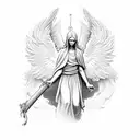biblical angel tattoo design idea