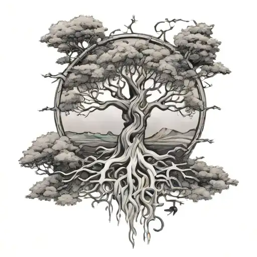  Yggdrasil Rebirth change, not lot or root in the three tattoo design idea