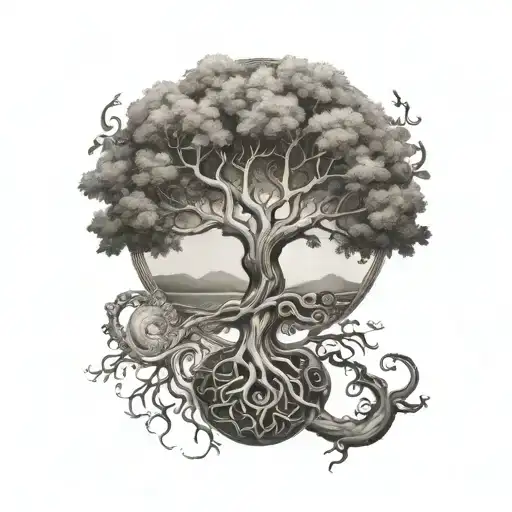 Tree of Life Yggdrasil Rebirth change  tattoo design idea