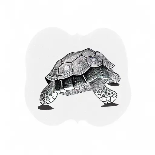 simple Tortoise side view bold lines tattoo design idea