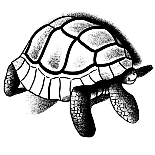 simple Tortoise side view bold lines tattoo design idea