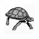 Tortoise side view bold lines tattoo design idea