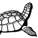 Tortoise side view bold lines tattoo design idea
