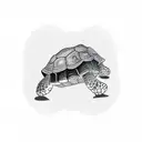 simple Tortoise side view bold lines tattoo design idea