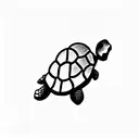 simple Tortoise side view bold lines tattoo design idea