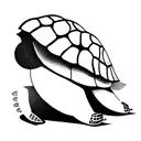simple Tortoise side view bold lines tattoo design idea