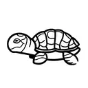 simple Tortoise side view bold lines tattoo design idea