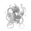 A love letter written in elegant script, adorned with plant motifs and hidden symbols of passion and desire tattoo design idea