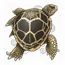 a turtle where the pattern on the shell looks like a d20 tattoo design idea