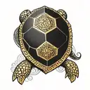 a turtle where the pattern on the shell looks like a d20 tattoo design idea