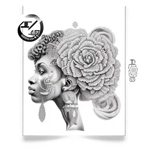 afro americana  tattoo design idea