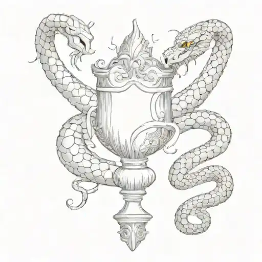 snake and a holy grail tattoo design idea