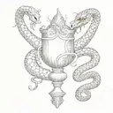 snake and a holy grail tattoo design idea