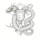 snake and a holy grail tattoo design idea