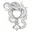 snake and a holy grail tattoo design idea