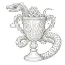 snake and a holy grail tattoo design idea